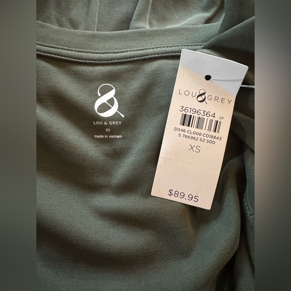Lou & Grey Olive Green Dress - Size XS - 50” in L - NWT - Picture 3 of 4
